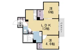 グリーンフィールド桃山【2階】の間取り