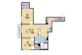 グリーンフィールド桃山【2階】の間取り