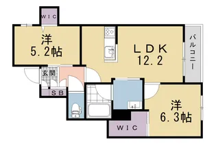 グリーンフィールド桃山【2階】の間取り