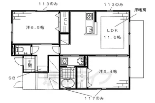 エルメゾン伏見 D棟【1階】の間取り