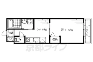 サクシード深草【1階】の間取り