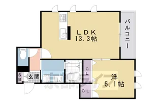 メゾンドローズ【201号室】の間取り