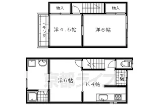 京都府京都市伏見区深草町通町【一戸建】の間取り