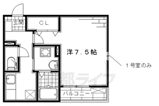 Maison deNAGOMI【101号室】の間取り