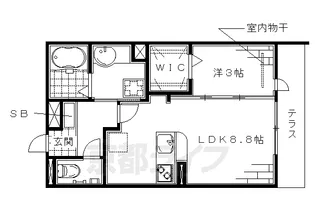 京都府京都市伏見区竹田浄菩提院町【アパート】の間取り