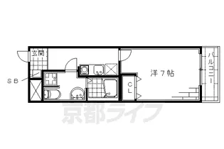 アルバローザ京都【203号室】の間取り