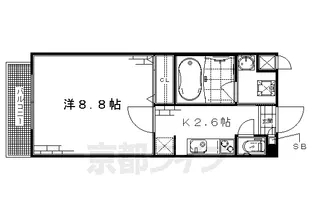 サウス・サントゥールくいな橋【3階】の間取り