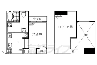 リーフコート桃山【1階】の間取り