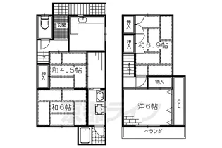 京都府京都市伏見区深草大亀谷大山町【一戸建】の間取り