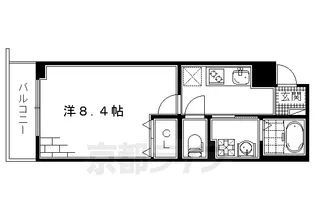 パレス龍大【4階】の間取り