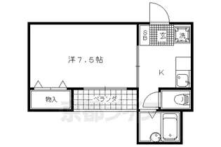 1Kの間取り画像