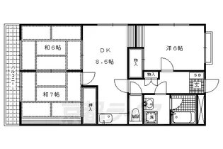 レジデンス玄以【303号室】の間取り