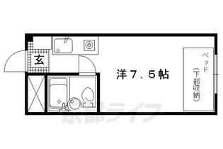 ヴィラ紫竹【306号室】の間取り