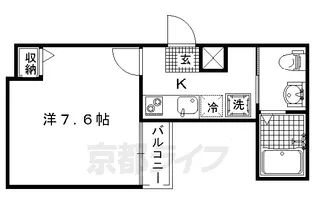フラッティ千本上立売【103号室】の間取り