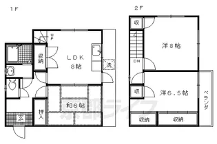 京都府京都市北区上賀茂東後藤町【テラスハウス】の間取り