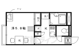 レオパレスサンセット67【202号室】の間取り