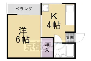 京都府京都市北区衣笠高橋町【マンション】の間取り