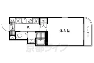 京都府京都市北区衣笠荒見町【マンション】の間取り