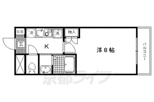 京都府京都市北区衣笠荒見町【マンション】の間取り