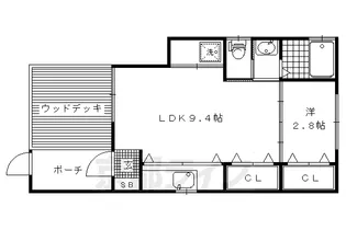 ハウスM【1F号室】の間取り