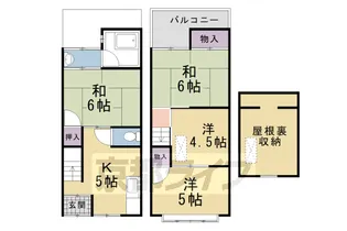 京都府京都市北区上賀茂葵之森町【テラスハウス】の間取り