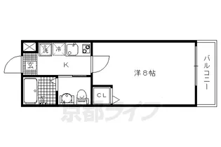 アークリード西陣【201号室】の間取り
