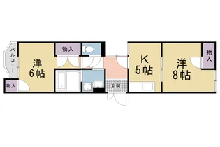 ピュアー紙屋川【2階】の間取り