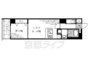 アスヴェル京都東堀川【6階】の間取り