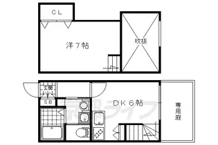 セレソレイユ金閣寺道【1階】の間取り