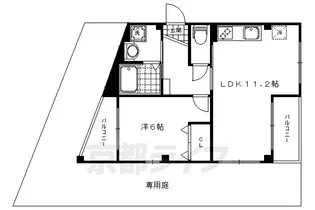 バードレイク北山【1階】の間取り