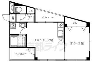 バードレイク北山【3階】の間取り