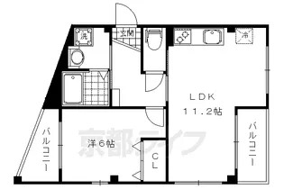 バードレイク北山【3階】の間取り
