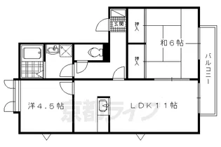 フローラル北山Ⅰ【201号室】の間取り