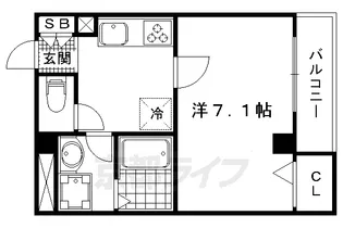 キャトル荒神【101号室】の間取り