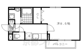 京都府京都市北区衣笠氷室町【アパート】の間取り