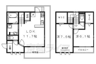 ジェンティール西陣【102号室】の間取り
