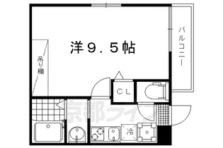 京洛マンション【111号室】の間取り