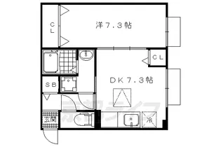 アロッジオ紫野【1階】の間取り