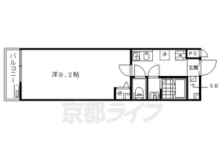 フラッティ千本今出川【203号室】の間取り