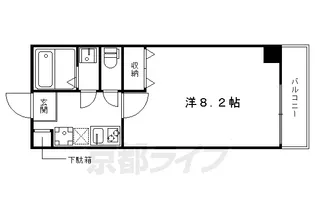 フラッティ今小路【202号室】の間取り