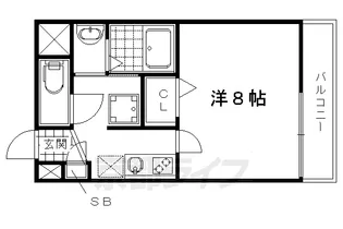 フラッティ堀川北山【2階】の間取り