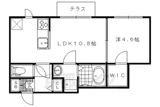 京都府京都市北区鷹峯旧土居町【アパート】の間取り