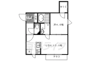 京都府京都市北区鷹峯旧土居町【アパート】の間取り