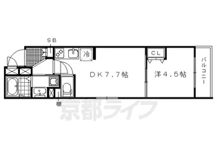 べラジオ堀川今出川【3階】の間取り