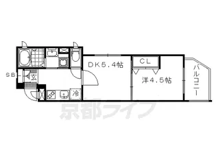 べラジオ堀川今出川【205号室】の間取り