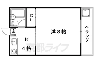 京都府京都市北区等持院西町【マンション】の間取り