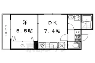 ブランネージュ二条城北【306号室】の間取り