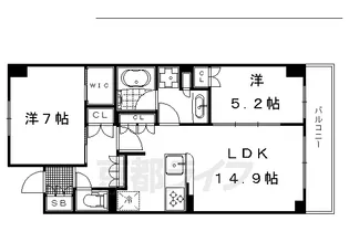 ブランシエラ二条城【402号室】の間取り