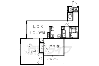 リバークレスト舟山【202号室】の間取り