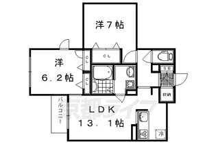 リバークレスト舟山【203号室】の間取り